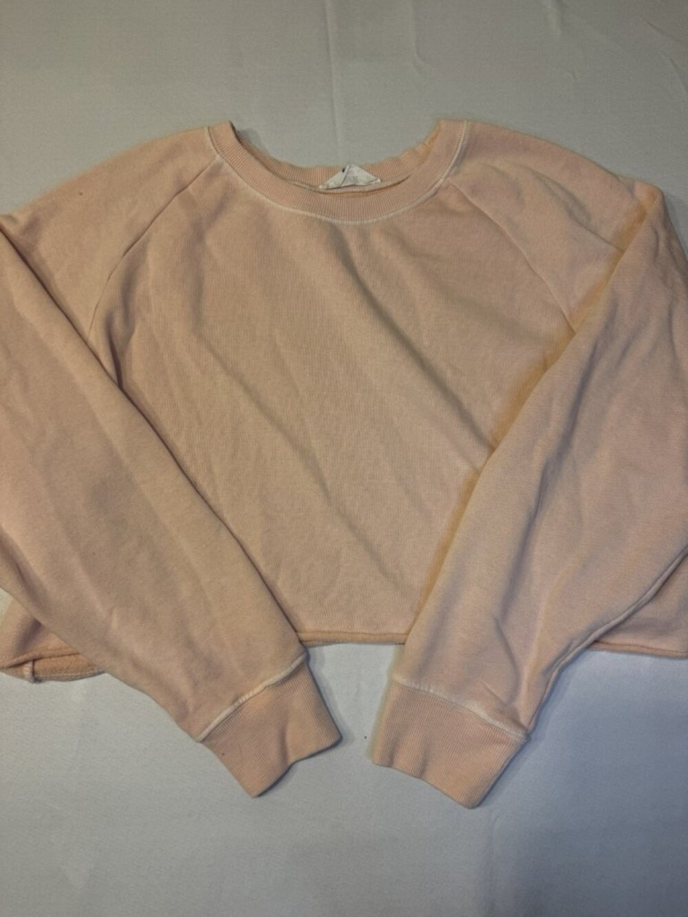 Double Zero Size Small Pink Women's Sweatshirt Cropped Oversized